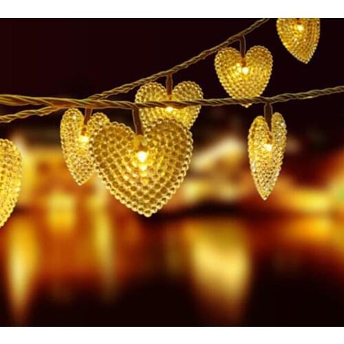 30LED Solar Love Heart String Light Wedding Christmas Party Decorative solar light indoor outdoor waterproof Lantern Fairy lamp