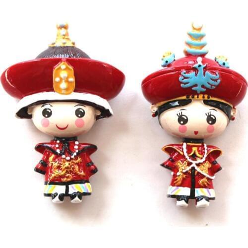 Handmade Painted Chinese Emperor Of The Qing Dynas 3D Fridge Magnets Tourism Souvenirs Refrigerator Magnetic Stickers Gift