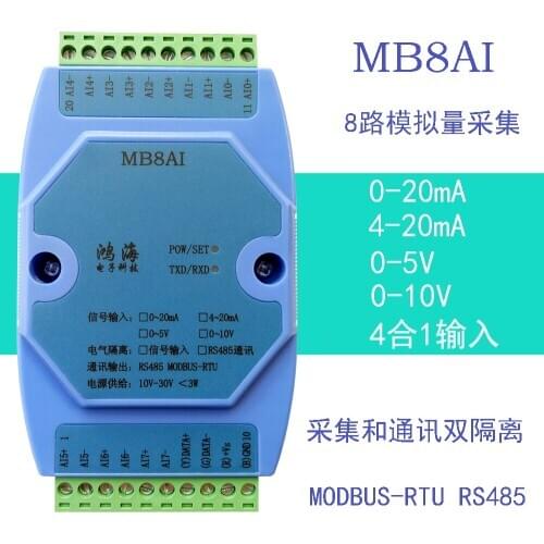 4-20mA 0-20mA 0-5V 0-10V Analog Input Acquisition Module Transmitter RS485 MODBUS