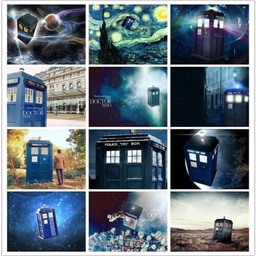 5D Diy Diamond Painting Movie Doctor Who Diamond Embroidery Blue Phone Booth Full Square Diamond Cross Stitch Handmade Products