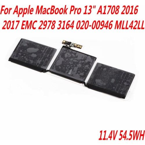 High Quality 4781mAh A1713 Laptop Battery For Apple MacBook Pro 13" A1708 2016 2017 EMC 2978 3164 020-00946 MLL42LL