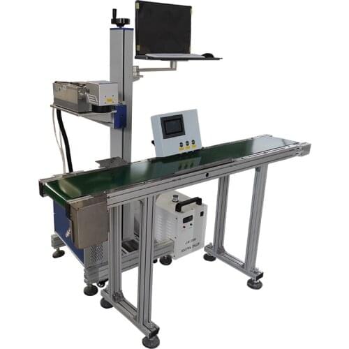 Flying type 3w 5w uv fiber laser marking machine for all metal nometal materials