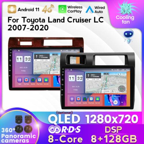MEKEDE 2 DIN 6+128G DSP Android 11 Car Radio Multimedia Player for Toyota Land Cruiser LC 70 Series 2007-2020 GPS Navigation BT