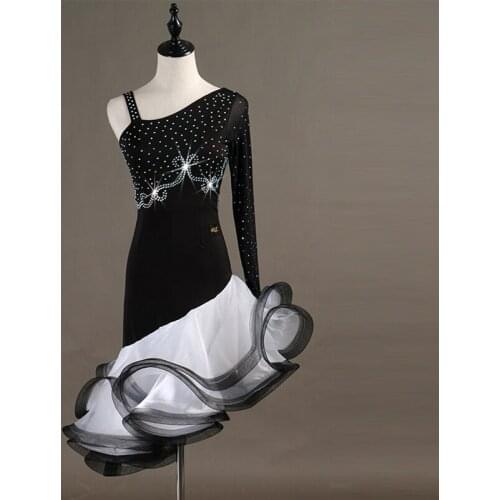 Shiny Rhinestones Women Latin Dance Dress High-end Custom Rumba Cha Cha Show Shirt Adult Female Latin Dance Competition Clothing