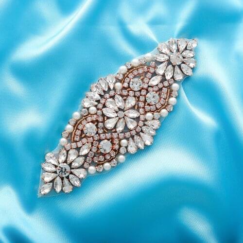 Wedding Dresses Chain Crystal Applique DIY Accessories Bridal Beaded Fashion Rhinestone Sewing Iron On Silver Fashion S105