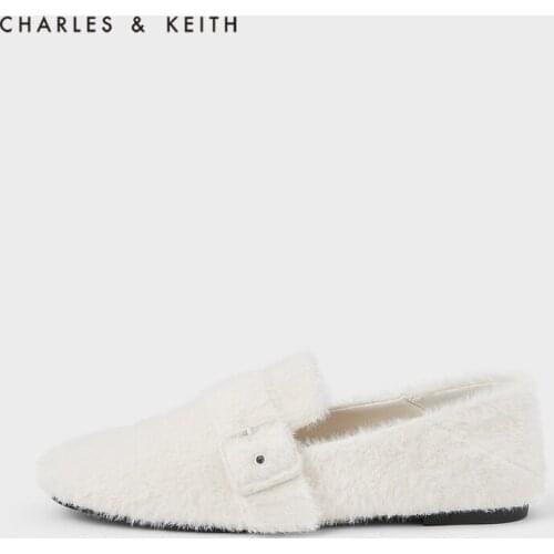 CHARLES＆KEITH New Arrival for Winter 2020 CK1-70900162-1Womens simple style flat shoes loafers with plush uppers