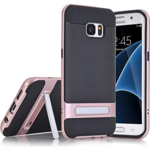 Colorful Bumper TPU Soft Silicon Carbon Fiber Brushed Ultra Thin Case For Samsung s6 s7 edge s8 Plus Bracket Protection Shell