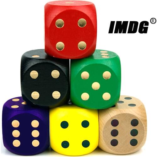Wood Dice 5cm Large Size Colorful Dice Solid Dotted Rounded Toy Entertainment Game Props