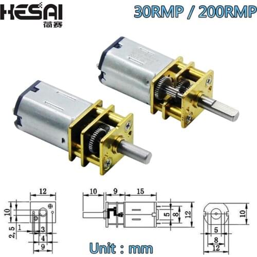 DC 6V 200RPM N20 Mini Micro Metal Gear Motor with Gearwheel DC Motors