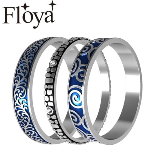 Floya Stackable Rings Width Filled Band Women Stainless Steel Ring Combination Interchangeable Band Bague For Girls