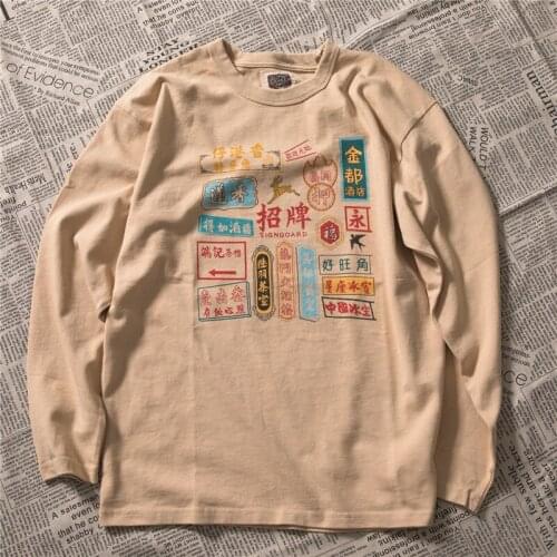 T-shirt Women Long Sleeve Printed Loose Leisure Girls Tops Retro Fashion Spring Autumn Street Wear Harajuku Tees Chinese Style