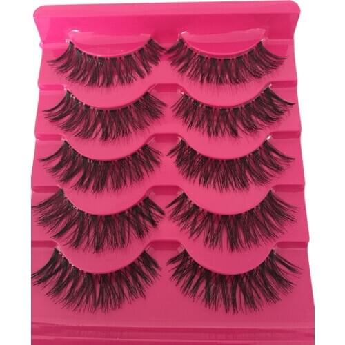 Handmade Eyelashes Exquisite Elegant Fake Eyelashes Five Pairs Artificial Fiber Eyelashes Curly Bushy Natural Fake Eyelashes