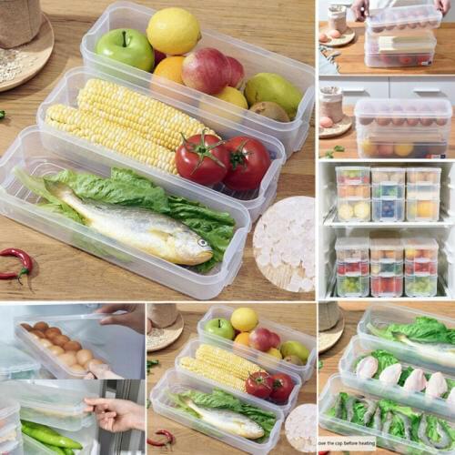 Fridge Storage Box Food Fruit Clear Container Organizer Case Reusable Preservation Storage Box New