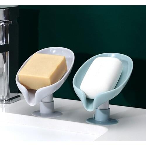 Leaf Shape Soap Box Drain Soap Holder Box Bathroom Shower Soap Holder Dish Storage Plate Tray Bathroom Supplies Bathroom Gadgets