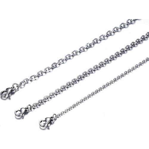 Lot 100pcs Wholesale Jewelry at Christmas 3mm Fashion 316L stainless steel joint Cross Rolo Chain necklaces fit pendant