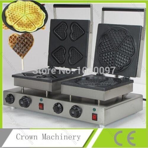 Double-head Heart shaped waffle maker machine baker