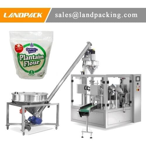 Plantain Flour Powder Stand Pouch Rotary Type Filling And Sealing Machine