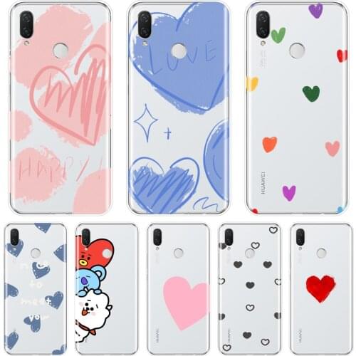 Cute Heart Phone Case For Huawei Nova 2i 3 3I 3E 2 Lite Plus 4 4E 5 Case Silicone Back Cover For Huawei Nova Smart Lite 2017