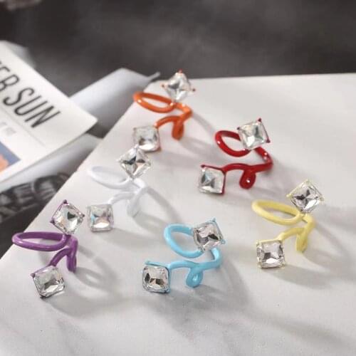 Fashion New Korean Rhinestone Irregular Ring Womens Snake Shape Color Ring Jewelry Wholesale 2021