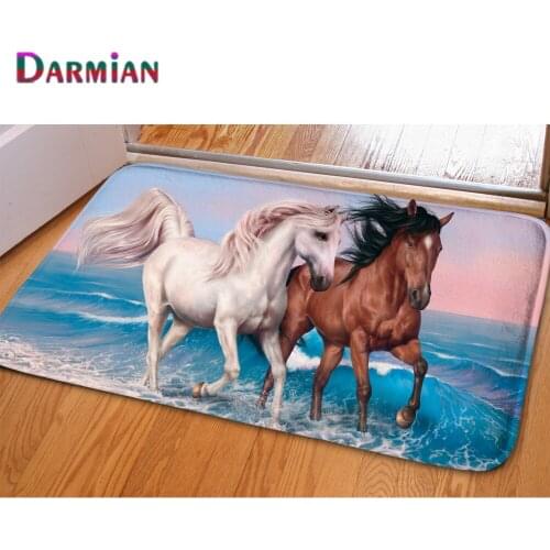 DARMIAN Fashion Animals Horse Design Printed Carpets for Living Room Entrance Doormat Non Slip Bedroom Floor Mats Rugs Alfombras