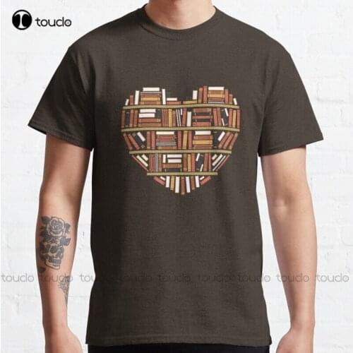 New I Heart Books Classic T-Shirt Mens Shirt Cotton Tee Shirts S-5Xl