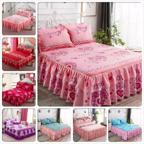New Fashion Bed Skirt Kid Princess Adult Bedskirt Single Twin Full Queen King Size Bed Cover Linen Bedspreads 150x200 180x200