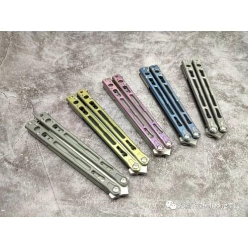 Chimera New Arrivals Chimera Butterfly Trainer Traing Knife Stonewash Blade Titanium Handle