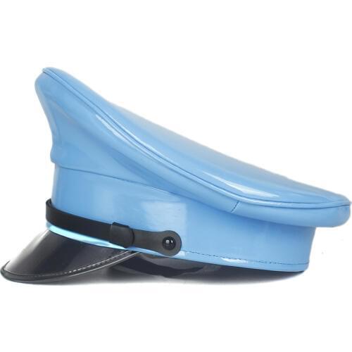 New Germany Officer Visor Cap Army Hat Cortical Leather Military Hats Police Cap Cosplay Halloween Hat Size M L XXL