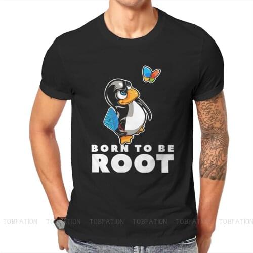 Linux Operating System Tux Penguin Man TShirt Butterfly Killer Illustration Fashion T Shirt Harajuku Streetwear Hipster