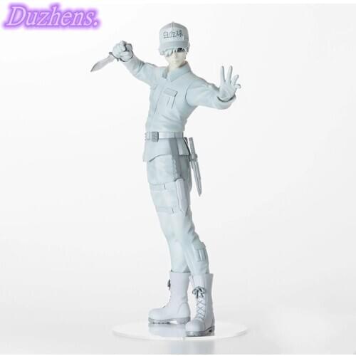 Original Japanes Cells at Work! white blood cell PVC Action Figure Anime Figure Model Toys Figure Collection Doll Gift