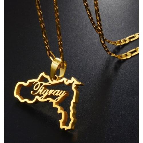 Anniyo 3MM Thickness,Charm Ethiopia Tigray Region Pendant Necklaces Men Women Unisex African Jewelry #260021