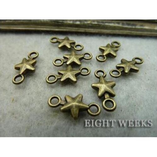 Zinc alloy pendant jewelry accessories diy handmade material charms free shipping star connection, 8 * 15 mm