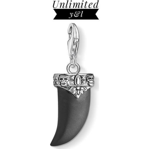 Tiger Tooth Pendant Charms DIY Jewelry Skull Lotus Flower Thomas Style Silver Accessories Fit Bracelet Necklace for Women Men