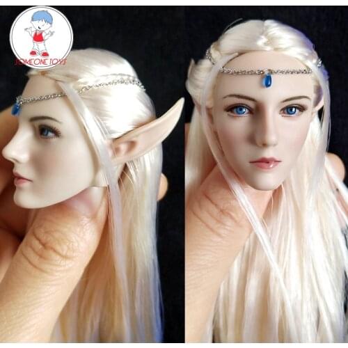ON SALE 1/6 Scale Lucifer Head Sculpt Elf Queen Emma Long-Eared Female Head Sculpture for 12 Inch TBLeague Action Figure Body