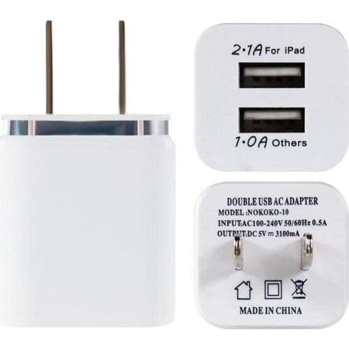 US Plug Dual USB Charger AC Wall Charger Adapter For IPhone Xs max XR X For Samsung For Xiaomi Portable Mini Home Travel Charger