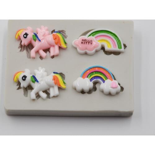 Food Grade Baby Horse Toy Chocolate Mold Fondant Cake Decoration Mold Silicone Sugarcraft Baking Tools