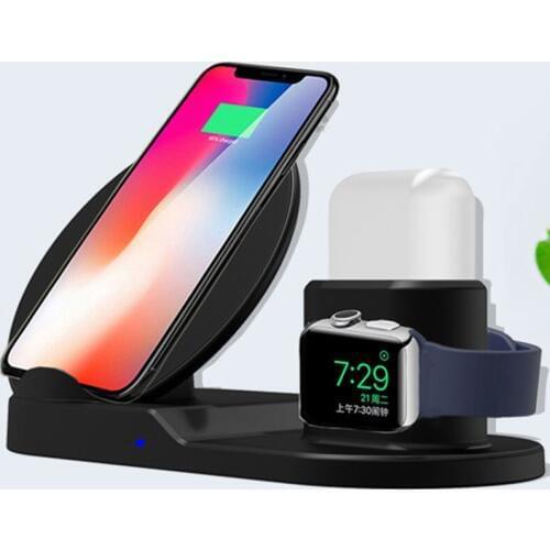 Compatible 3 in 1 Wireless Charger Stand QI Wireless Charging Dock Station Replacement for Apple Watch Series 3/2/1, iPhone Xs/X