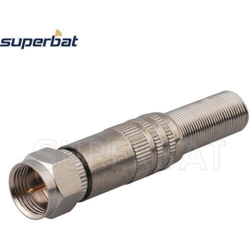 Superbat 10pcs 75 Ohm F Male Straight Plug Male RF Coaxial Connector for RG59