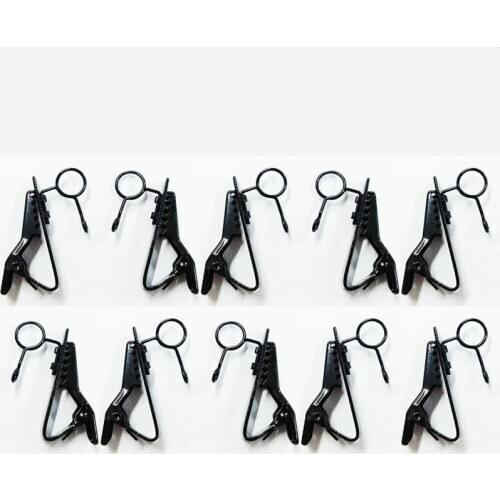 10pcs/lot Black crocodile microphone clip 6-8mm Metal clip Mic clips for Sennheiser ME2 Sony V1 D11 Lavalier Lapel Microphones