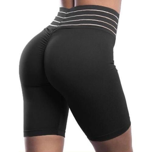 Women High Waist Yoga Shorts Push Up Biker Sports Gym Cycling Slim Fit Compression FK88