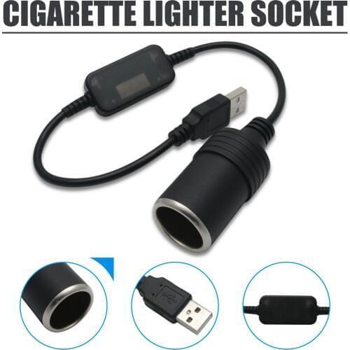 1pc USB Port 5V To 12V Car Female Cigarette Lighter Power Socket Converter Adapter 2A 8W Accessories