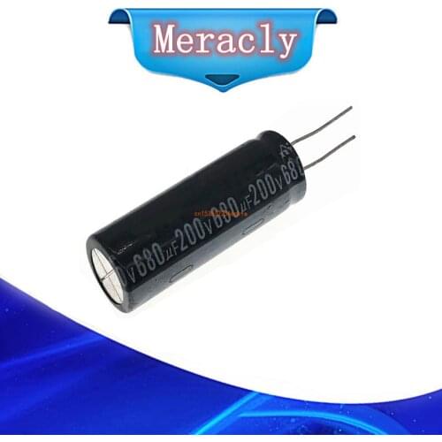 10pcs/lot 680UF 200v 680UF aluminum electrolytic capacitor size 18*50mm T18 200v 680UF 20