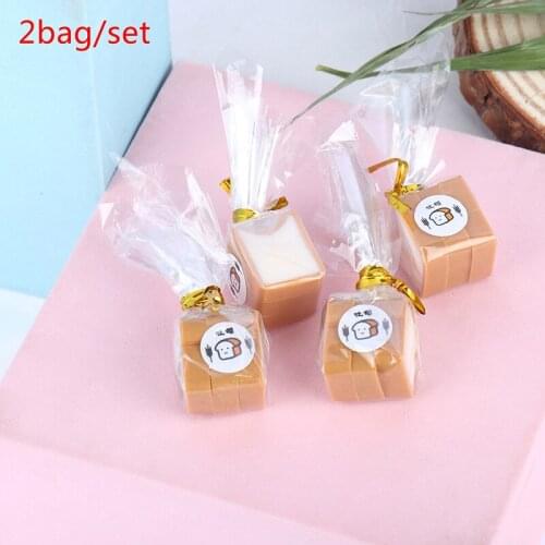 2Bags(6 slices) Dollhouse Miniature Mini Toast Bread Food Pretend Doll Food for Doll Kitchen Accessories