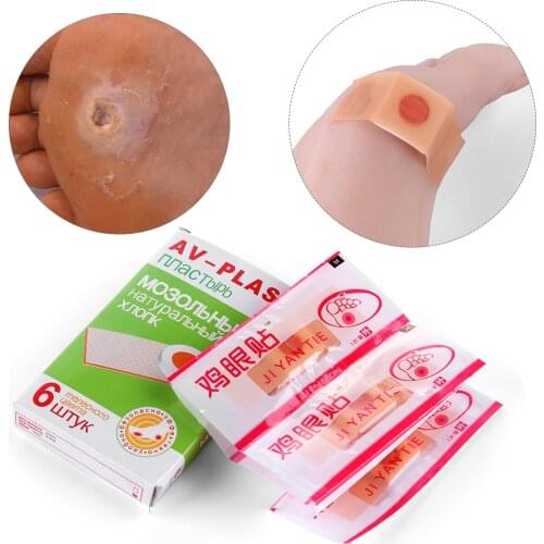 6PCS Relieve Pain Foot Corn Removal Plaster Anti-germ Plantar Calluses Killer Warts Thorn Remove Healthy Care Foot Pad Patches
