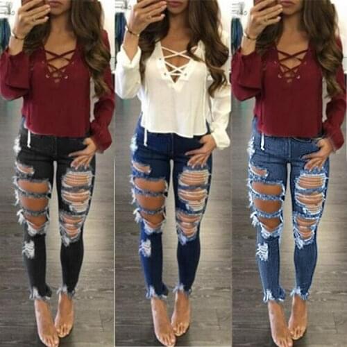 Womens Ripped Jeans August twenty China