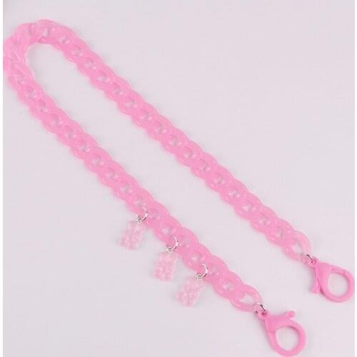 ZV Fashion Jewelry Glasses Chain Lanyard Women Cartoon Bear Pendant Acrylic Necklace Sunglasses Strap For Mask Holder Wholesale