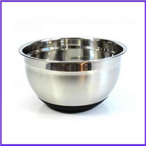 Stainless Steel Mixing Bowl 20cm Thicken Silicone Bottom Prevent Splash Egg Beating Pan Kneading Basin Fermentation Pot Tools