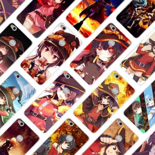 MLLSE Anime Konosuba Megumin Fashion Hard Case Cover for Huawei NOVA 3 3i 4 Honor V20 8X 8A 7A Pro 7X 7C 7S 8 9 10 Lite Play Hot