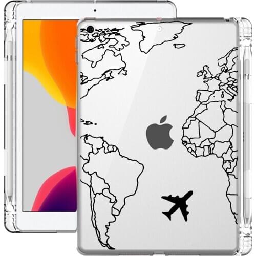 World Travel for Air 4 ipad Case 8th Generation 2020 With Pencil Holder 10.5 12 9 Pro 11 2018 Clear Cover 7th 6th Mini 2 3 4 5