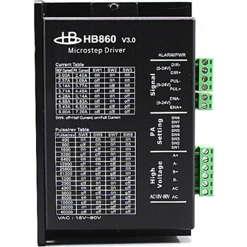 Digital 2-phase 86 stepper motor driver HB860 with cooling fan 256 subdivision DC24V~110VDC or AC18V-80V